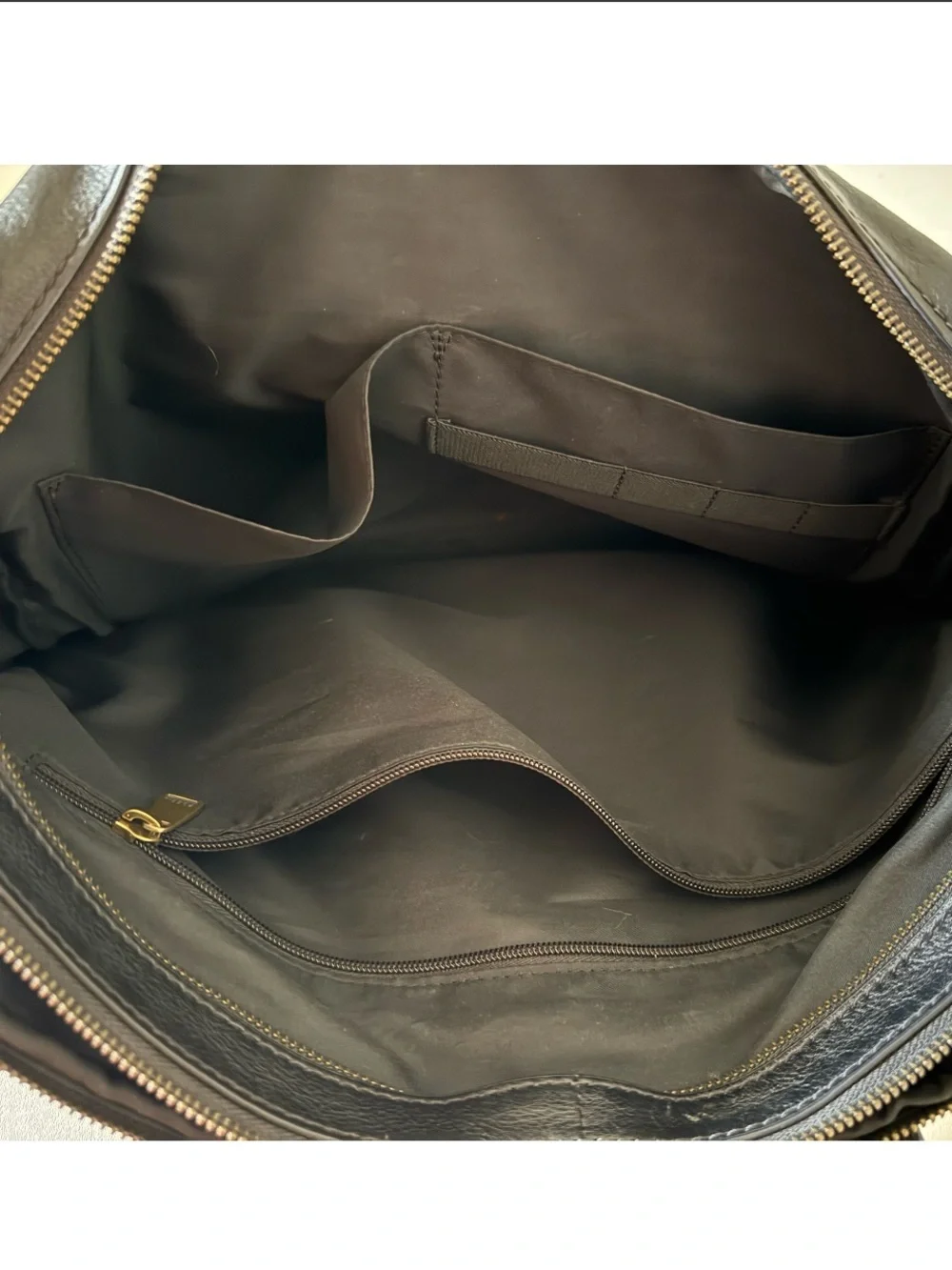 Fossil Briefcase Messenger Bag Leather Classic Minimalist Black